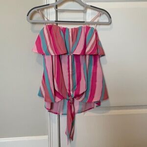 Striped strapless Pink and Blue Women's Top
